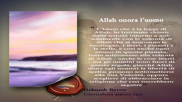 L’onoreficenza di Dio all’uomo.